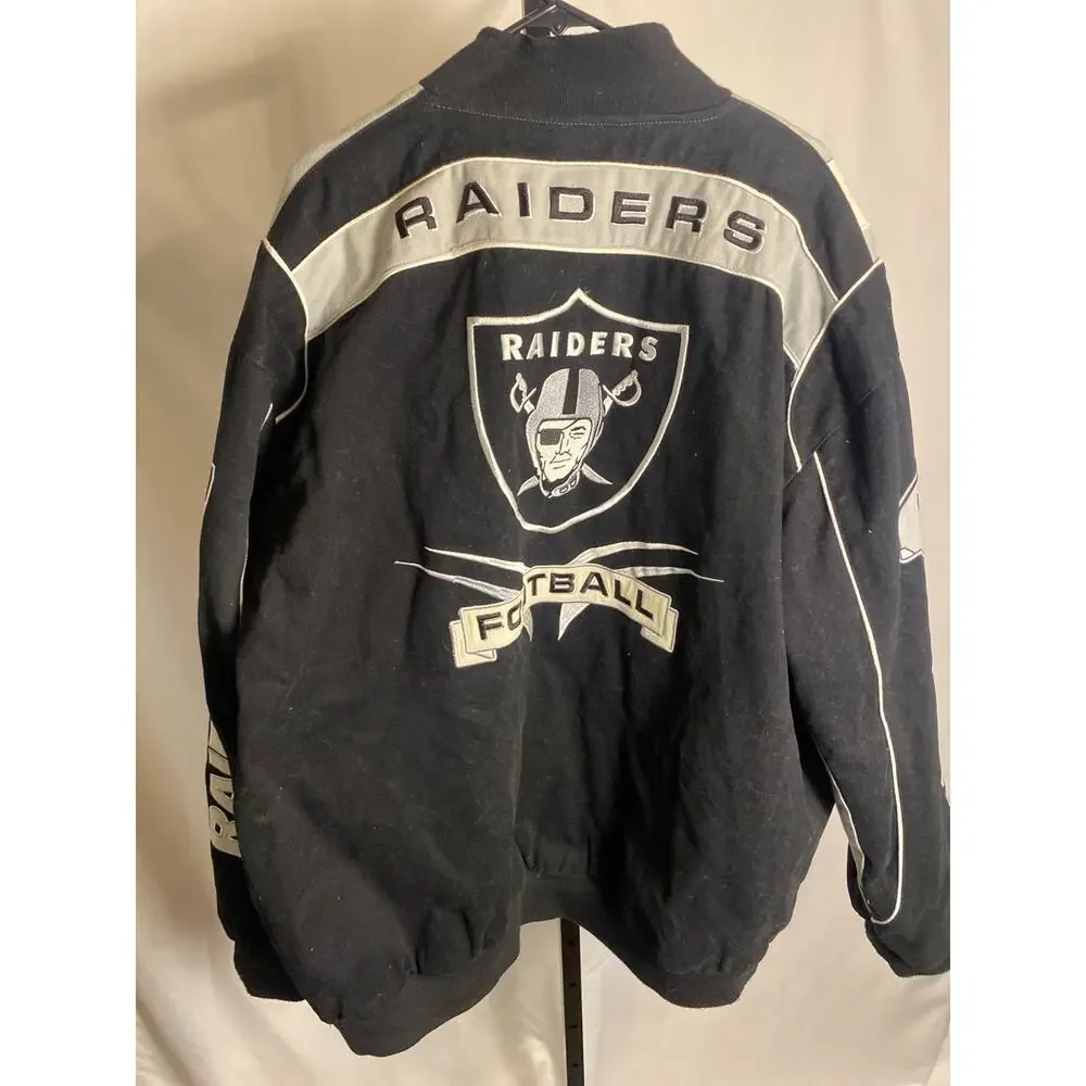 Las Vegas Raiders NFL Jacket 5XL Corduroy Style Black Gray Heavyweight